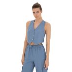 Pierre Cardin Kadın İndigo Yelek (Dokuma) 50288563-VR028