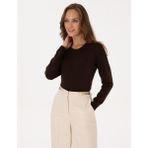 Pierre Cardin Kadın Kahverengi Comfort Fit Bisiklet Yaka Basic Kazak 50316393-VR029
