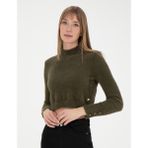 Pierre Cardin Kadın Kahverengi Crop Top Kazak 50276229-VR238 - L - Bambu