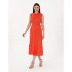 Pierre Cardin Kadın Kırmızı Regular Fit Dokuma Elbise 50306939-VR030 - 40