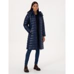 Pierre Cardin Kadın Lacivert Çıkarılabilir Kapüşonlu Kapitone Uzun Mont 50314165-VR033 - 36