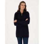 Pierre Cardin Kadın Lacivert Comfort Fit Fermuarlı Şal Yaka Kazak 50317121-VR033 - S