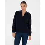 Pierre Cardin Kadın Lacivert Comfort Fit Polo Yaka Kazak 50317226-VR033 - XS