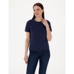Pierre Cardin Kadın Lacivert Regular Fit Bisiklet Yaka Basic Tişört 50305766-VR033 - M