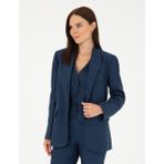 Pierre Cardin Kadın Lacivert Regular Fit Keten Ceket 50282094-VR033 - 38 - Dropsuz