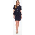 Pierre Cardin Kadın Lacivert Slim Fit Triko Etek 50324210-VR033