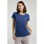 Pierre Cardin Kadın Mavi Kısa Kol Pijama Takım - 2XL