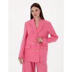 Pierre Cardin Kadın Pembe Comfort Fit Keten Ceket 50299991-VR041 - Dropsuz - 34
