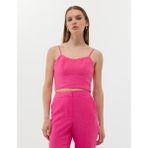 Pierre Cardin Kadın Pembe Crop Top Kolsuz Bluz 50269351-VR023 - 36 - Fuşya