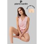 Pierre Cardin Kadın Pembe Şortlu Kalın Askılı Pijama Takımı, Modal Şort Hediyeli, XL