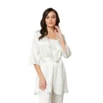 Pierre Cardin Kadın Pijama Takımı, Ekru, Saten, 3'lü, S Beden
