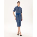 Pierre Cardin Kadın Saks Kalem Fit Triko Etek 50290548-VR045 - XS