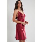 Pierre Cardin Kadın Saten Gecelik Bordo