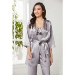 Pierre Cardin Kadın Saten Sabahlıklı Pijama Takım, Royal, S Beden