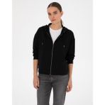Pierre Cardin Kadın Siyah Comfort Fit Fermuarlı Sweatshirt 50314965-VR046