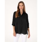 Pierre Cardin Kadın Siyah Comfort Fit Saten Uzun Kollu Gömlek 50313588-VR046 - 34