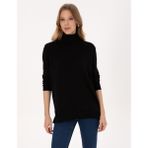 Pierre Cardin Kadın Siyah Comfort Fit Tam Balıkçı Yaka Basic Kazak 50316385-VR046