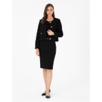 Pierre Cardin Kadın Siyah Kalem Fit Dokuma Etek 50297135-VR046 - 36