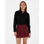 Pierre Cardin Kadın Siyah Modal Karışımlı Regular Fit Uzun Kollu Gömlek 50318195-VR046 - 38