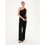 Pierre Cardin Kadın Siyah Tek Omuz Dokuma Tulum 50285427-VR046 - 34