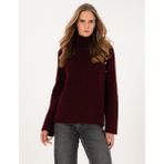 Pierre Cardin Kadın Vişne Comfort Fit Balıkçı Yaka Kazak 50310923-VR223 - XS