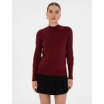 Pierre Cardin Kadın Vişne Slim Fit Yarım Balıkçı Basic Kazak 50310887-VR223