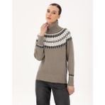 Pierre Cardin Kadın Vizon Regular Fit Yün Karışımlı Balıkçı Yaka Kazak 50291034-VR052 - S