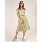 Pierre Cardin Kadın Yeşil Desenli Pileli Midi Etek 50269324-VR232 - 38