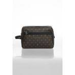 Pierre Cardin Kahverengi Monogram El Tutma Saplı Fermuar Kapamalı Erkek El Çantası - Potföy Çanta 01PC001179