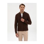 Pierre Cardin Kahverengi Slim Fit Fermuarlı Triko Hırka 50317341-VR029