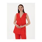 Pierre Cardin Kırmızı Regular Fit Keten Yelek 50299984-VR030