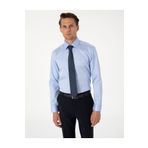 Pierre Cardin Koyu Mavi %100 Pamuk Parlak Saten Slim Fit Uzun Kollu Basic Gömlek 50305127-VR032