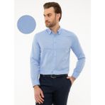 Pierre Cardin Koyu Mavi Dokulu Erkek Gömlek - S