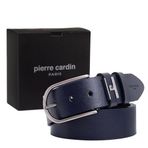 Pierre Cardin Lacivert Deri Erkek Kemer PC-MDL3L8 (Lacivert, 125 CM)