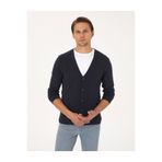 Pierre Cardin Lacivert Slim Fit Basic Düğmeli Triko Hırka 50317330-VR033