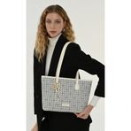 Pierre Cardin Limited Edition Beyaz Dijital Monogram Kadın Omuz Çantası 05PO25Y10705