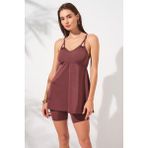 Pierre Cardin Lisa Kadın V Yaka Tankini Toffee Renkli Şortlu Model 48 Beden