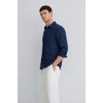 Pierre Cardin Mavilacivert Erkek Dar Gömlek M0211466 70497 Uzun Kol Gömlek - M