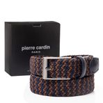 Pierre Cardin Örgü Erkek Kemeri (En 3,5) PC1745 (Kahve/Lacivert, 125 CM)