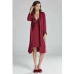 Pierre Cardin P5040 Bayan Penye Gecelik Sabahlık Bordo S