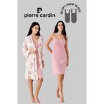 pierre cardin paris Pierre Cardin Gecelik Sabahlık Takım, S, P.İ.E.R.O.Z.90.E.LT.57, Pembe, kadın