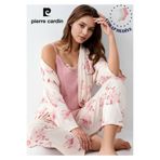 pierre cardin paris Pierre Cardin Modal Desenli Sabahlık Pijama Takımı, XL, L1.PC.905.8.001, Pembe, kadın