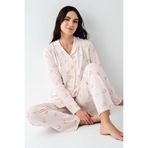 pierre cardin paris Pierre Cardin Modal Pamuk Gömlek Pijama Takım, L, PCK9064, Toz Pembe, kadın