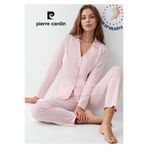 pierre cardin paris Pierre Cardin Pamuklu Modal Uzun Kol Gömlek Pijama Takımı, L, L1.PC.911.5.001, Pembe, kadın