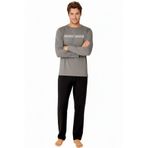 pierre cardin paris Pierre Cardin Pamuklu Pijama Takımı, 2XL, 6.SO.0.WE.9.TO.3.P.C, Koyu Gri, Erkek