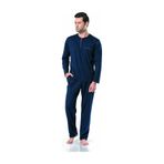 pierre cardin paris Pierre Cardin Pamuklu Uzun Kollu Pijama Takımı, 2XL, 5435435321432, Lacivert, erkek