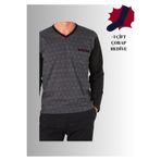pierre cardin paris Pierre Cardin Pamuklu V Yaka Pijama Takımı, S, QP6K1E1K0R, Siyah, erkek