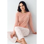 pierre cardin paris Pierre Cardin Uzun Kol Pijama Takımı, S, PC9061-S, Pembe, kadın