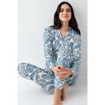 pierre cardin paris Pierre Cardin Uzun Kollu Gömlek Yaka Pijama Takımı, XL, R.O.Z..90.E.L.T7.76..Pİ.ER., Mavi, kadın