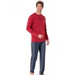 pierre cardin paris Pierre Cardin Uzun Kollu Pamuklu Pijama Takımı, L, 6.SO.0.WE.9.TO.5.P.C, Bordo, erkek